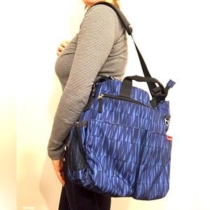 Skip Hop Duo Blue Graffiti Diaper Bag EUC